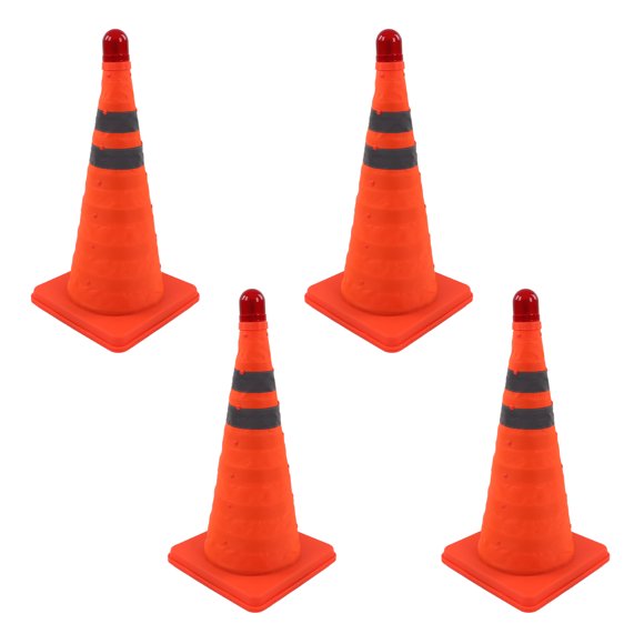 Cono de tráfico plegable fácil almacenamiento Altamente visible Estable Tira reflectante más ancha de 18 pulgadas Cono naranja con luz LED para cursos ecuestres ANGGREK Otros