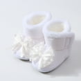 thumbnail image 2 of CAICJ98 Baby Boy Girl Boots Newborn Shoes Winter Snow Bowknot Anti-Slip Soft Sole Warm Prewalker Baby Snow Boots White,4(Infant), 2 of 7