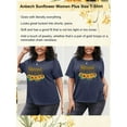 thumbnail image 6 of Anbech Blessed MAMA Plus Size T-Shirts for Women Graphic Sunflower Print Oversize Short Sleeves T-Shirt with Round Neck, 6 of 9