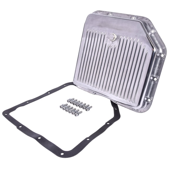 JEGS 60180 Aluminum Transmission Pan GM TH350 Overall Depth: 2-5/16 Polished Fin