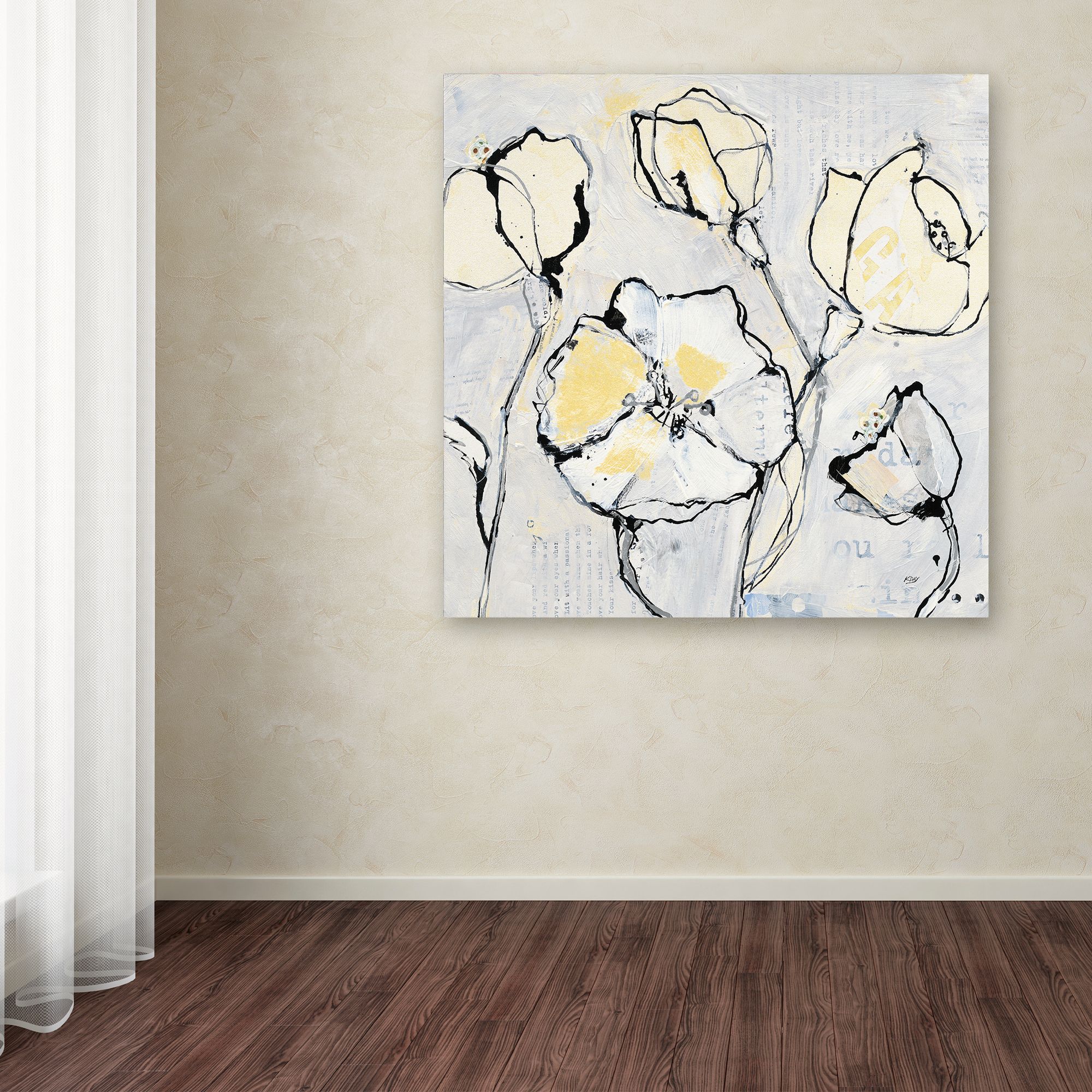 Trademark Fine Art '16 Again III with Yellow' Canvas Art by Kellie Day