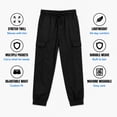 thumbnail image 5 of Quad Seven Boys Joggers Twill Stretch Cargo Pants with Pockets and Elastic Waistband 2 Pack, 5 of 7
