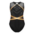 thumbnail image 5 of Niños Niñas brillantes diamantes de imitación gimnasia Ballet Jersey leotardo patinaje artístico baile disfraz ojo de cerradura espalda sin mangas mono, 5 of 5