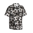 thumbnail image 2 of Soccer Ball Background Hawaiian Shirts For Men, Summer Short-Sleeve Relaxed-Fit Button-Down Shirts Large, 2 of 9