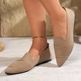 thumbnail image 4 of Shrysg Women's Pointed Toe Mesh Flats Casual Breathable Knit Ballet Flats Breathable Lightweight Dressy Slip On Shoes for Work Office Khaki, 4 of 9