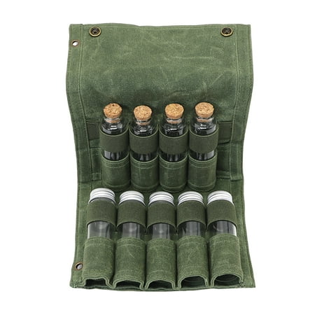 

Outdoor Christmas Decor Outdoor Camping Seasoning Bottle Storage Bag Portable Spice With 9 Jars Container For Barbecue
