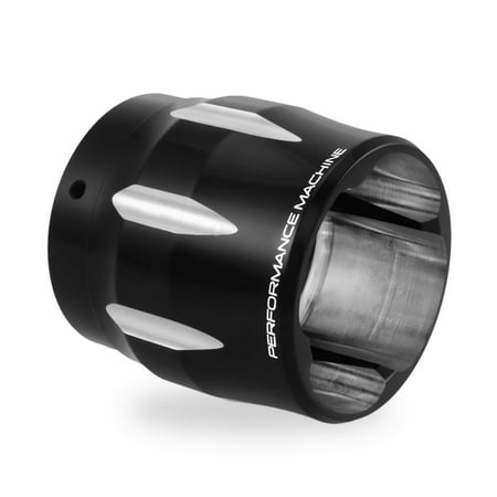 - Performance Machine 0204-2016SWE-BM Elite Exhaust End Cap for Screamin Eagle 3.5in. Slip-On - Sweeper - Contrast Cut