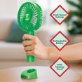 thumbnail image 3 of Monopoly Portable Handheld Fan 2 Pack, Rechargeable Personal Fans with Stand, Multi-Speed, Green and Black, 3 of 4