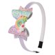 thumbnail image 2 of GAXIRE aros de lentejuelas para el pelo con lazo, diadema decorativa para niños, diadema de arcoíris con degradado, 7, 8 y 9, 2 of 7