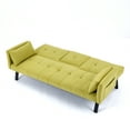 thumbnail image 6 of 70-inch multi-functional cotton and linen sofa bed: foldable + cup holder + side storage, instantly switch between living room and bedroom, 6 of 13