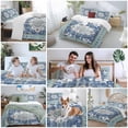 thumbnail image 5 of 3 Piece Blue Boho Duvet Cover Set California King,Microfiber Comforter/Quilt Cover with Corner Ties and 2 Pillowcases,Farmhouse Bohemian Medallion Oriental Flower Soft Bedding with Zipper Closure, 5 of 8