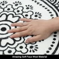 thumbnail image 4 of MJIAexp 4ft Mandala Boho Round Rug Circle Rug Non-Slip Machine Washable Area Rug Soft Bedroom Rug Throw Rug Vintage Carpet for Living Room Kitchen Dorm Coffee Table Black White, 4 of 10