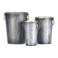thumbnail image 1 of IMAX Z27876-3 Lillian Galvanized Planters - Gray, Set of 3, 1 of 1