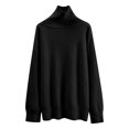 thumbnail image 4 of Chandail à Col Roulé pour Femmes, Haut Tricoté Ample, Doux, Confortable, Décontracté, Mode Hiver, Chaud, 4 of 4