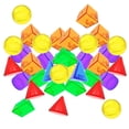 thumbnail image 4 of 100 bloques geométricos sólidos con formas geométricas para niños. Desarrolla tus habilidades geométricas desde temprana edad. Bloques translúcidos 3D, 4 of 8