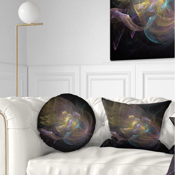 Designart Fractal Background Bright Glare - Abstract Throw Pillow - 12x20