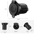 thumbnail image 3 of 2 Pack Cigarette Lighter Socket Car Marine Motorcycle ATV RV Lighter Socket Power Outlet Socket Receptacle 12V Waterproof Plug by KATEA, 3 of 6