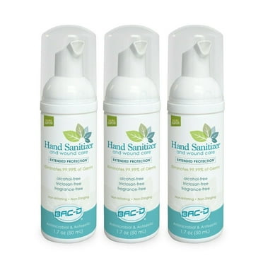 BAC-D Alcohol Free Hand Sanitizer and Wound Care, 1.7 oz. (Pack of 3)