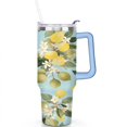 thumbnail image 2 of Cup with Handle and Straws 40 oz Stainless Steel Lemon Travel Cup Birthday Present for Women Girls Daughter Mom Gifts for Him/Her Water Bottle, 2 of 7
