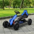 thumbnail image 6 of Aosom Kids Pedal Go Kart,Outdoor Ride On Toy with Adjustable Seat,Swing Axle,Handbrake,4 Non-Slip Eva Wheels for Boys and Girls Aged 3-8 Years Old,Blue,Blue Plastic Toys Kids Bikes Riding Toys, 6 of 8