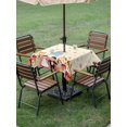 thumbnail image 3 of Outdoor Tablecloth with Umbrella Hole and Zipper, Japanese Wedding Square Table Cloth 60x60 Inch Waterproof Tablecloth, Cute Owls Cherry Blossoms Beige Picnic Table Cover for Patio Camping, 3 of 7