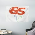 thumbnail image 1 of 65th Birthday Decorations Tapestry, Birthday Balloons Age Sixty Five Joyous Party Object Image, Wall Hanging for Bedroom Living Room Dorm Decor, 60W X 40L Inches, Red Green Blue, by Ambesonne, 1 of 2