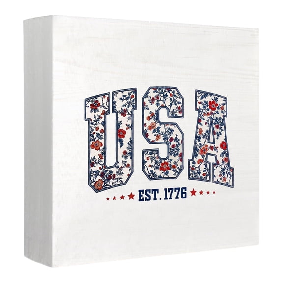Home Decoration Red White Blue Patriotic Wall Art 4Th of July Decor Tabletop Shelf Accent 1 Set