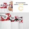 thumbnail image 2 of No Hook Shower Curtains with Snap-in Liner Set, Red Plum Waterproof Hotel Style Bathroom Shower Curtain, Nature Flowers Branches Chinese Painting Breathable Mesh Top Window Bath Curtains 66''x72'', 2 of 9