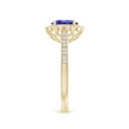 thumbnail image 3 of Angara Natural 0.8 Ct. Tanzanite with Diamond Halo Ring in 14K Yellow Gold for Women (Ring Size: 11.5), 3 of 10