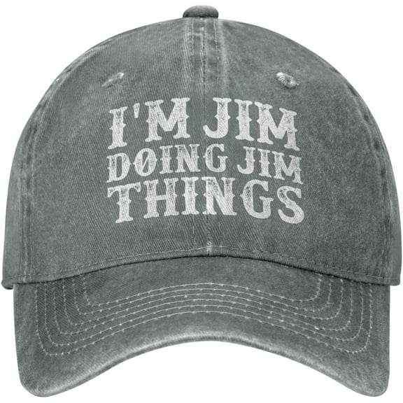 Bakballs Funny Hat I'm Jim Doing Jim Things Hat for Men Dad Hats Adjustable Caps Gray