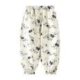 thumbnail image 2 of Ahuyic Kids Summer Pants,Casual Pants for Girls,1-13 Years Girls' Casual Printed Loose Sports Breathable Thin Leg Binding Mosquito Proof Pants, 2 of 3