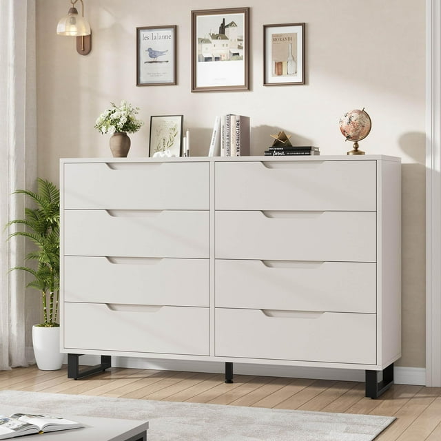 Commode de Style Ferme pour Chambre, Commode à 6/7/8 Tiroirs, Commode en Bois, Grand Organisateur de Rangement pour Chambre, Salon