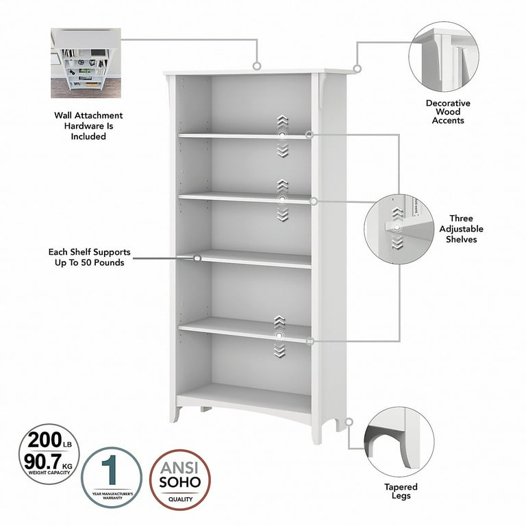 Bush furniture salinas 5 2024 shelf bookcase in vintage black