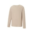thumbnail image 3 of Cenuakty Men's Ribbed Knit Long Sleeve Round Neck Solid Color Sweater Lightweight  Pullover Thermal Tops, 3 of 9