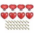 thumbnail image 1 of Unique Bargains 8Pcs Ceramic Knobs, Kitchen Cabinet Knobs, Heart Shape Knobs with Mounting Screws for Drawer, Dressers, Red, 1 of 7