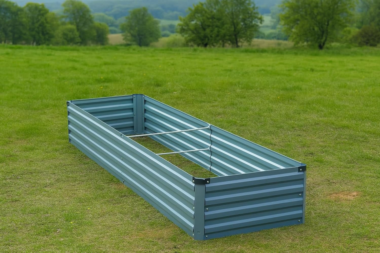 2 Pack 6x1.5x1FT Galvanized Raised Garden Beds Kit Outdoor Metal Gardening Planter Box for Vegetable Elevated Flower Herbs,Gray