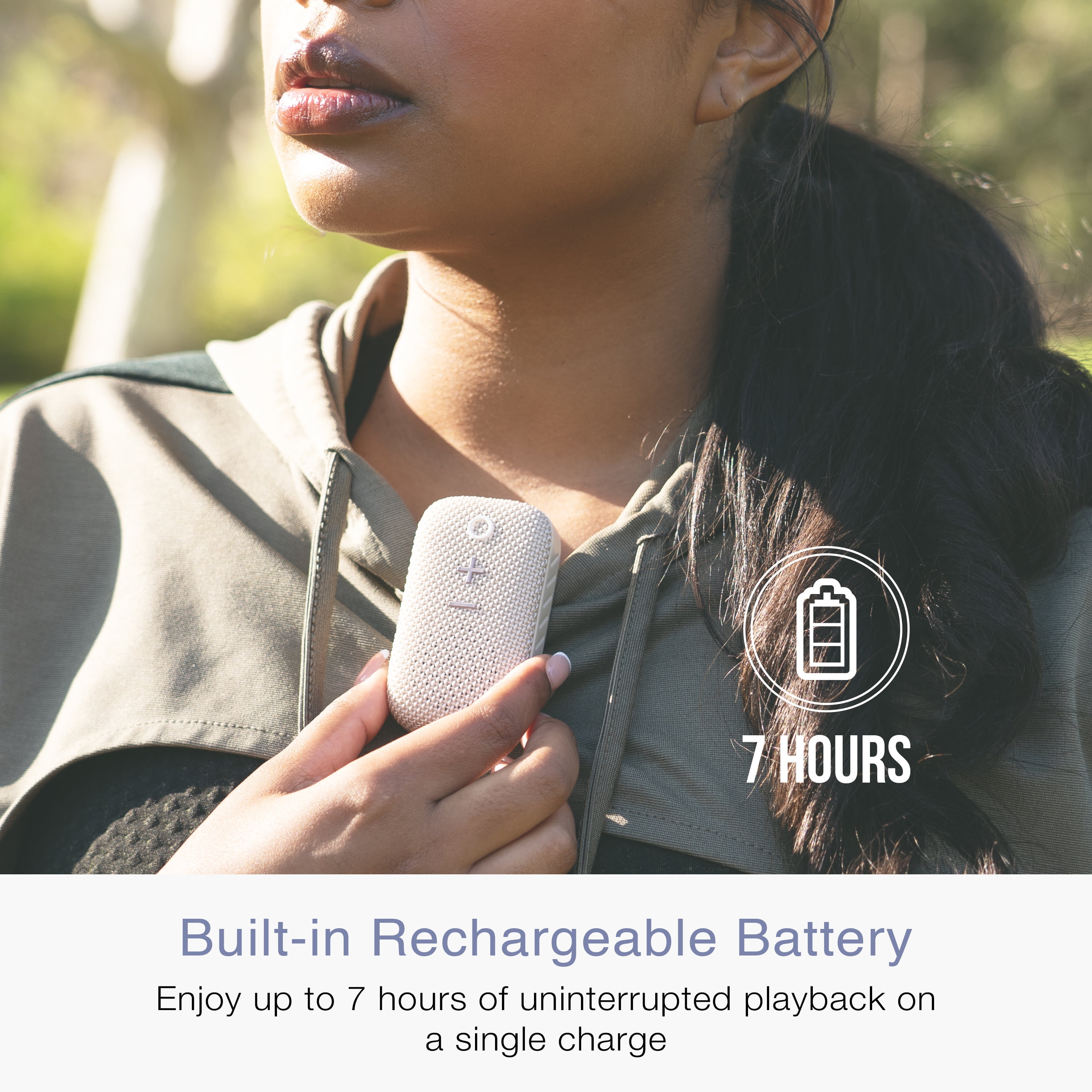 MEE audio goSPKR Wearable Bluetooth Wireless Clip-On Speaker with Speakerphone (Beige)