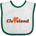 thumbnail image 3 of Inktastic Cleveland Heart Solid Orange Boys or Girls Baby Bib, 3 of 4