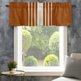 thumbnail image 4 of Burnt Orange Beige Striped Farmhouse Short Window Curtain Valances, Modern Farmhouse Retro Lines Rod Pocket Kitchen Valances for Living Room Bedroom Bathroom Cafe 42" x 18", 4 of 8