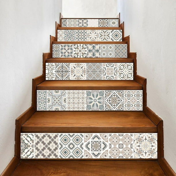 Xihbxyly Ofertas En Dolares Pegatinas de Escaleras Extraíbles para Bricolaje, Decoración Del Hogar, Patrones de Azulejos de Cerámica