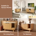 thumbnail image 3 of Innovar Home Cat Litter Box Enclosure, 31.5" Large Wooden Hidden Cat Litter Box Furniture,Indoor Cat Washroom for 2 Cats, Dual-Room Cats Cabinet W/Scratching Pad for Living Room Bedroom,Nature Finish, 3 of 10