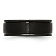 thumbnail image 3 of Auriga Fine Jewelry Stainless Steel Polished with Brushed Center Black IP-plated 8 mm Band for Women Size 8, 3 of 7