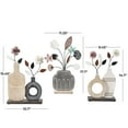 thumbnail image 3 of 18", 15", 15"H Multi Colored Wooden Patterned Vase Floral Sculpture with Metal Accents, by DecMode (3 Count), 3 of 12