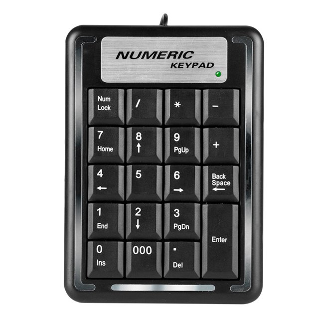 Teclado digital Cable USB de 19 teclas Teclado digital Accesorio de computadora impermeable ultrafino Eigraketly EL010236-00