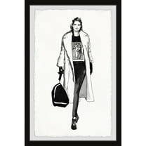 Marmont Hill Travel Girl Framed Wall Art, 8.00" x 1.50"