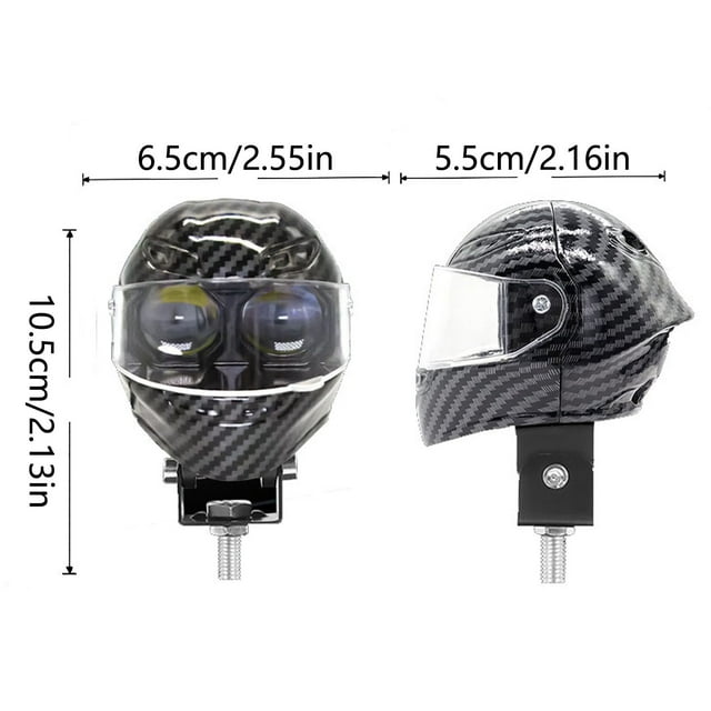 LED Motorcycle Headlight Set Helmet-Style Design IP68 Waterproof 300% Brighter with Aluminum Alloy Housing and Multiple Lighting Modes