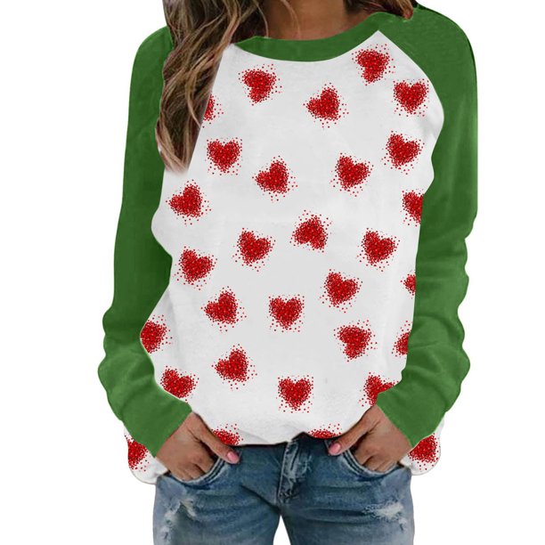 Gibobby Sudaderas para mujer Lady Love Without Full Seal Cap Ocio Cuello redondo Manga raglán Polar (Verde, XL)