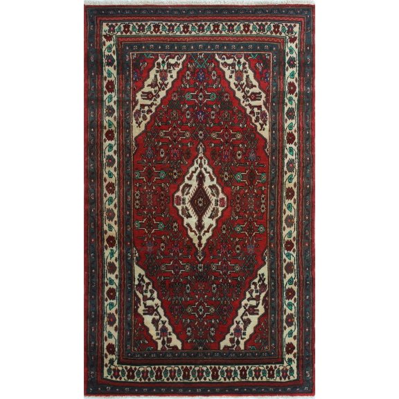 Vintage Cereza Burgundy/Ivory Rug, 3'10" x 6'6"