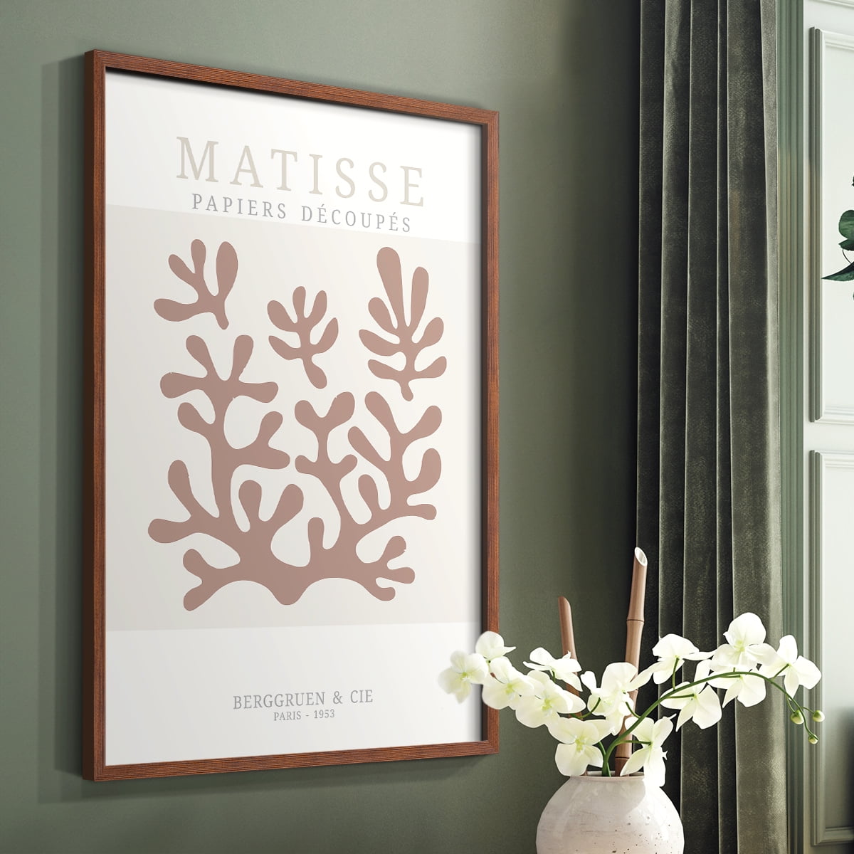 Matisse CDXXXI in Brown Solid Wood Framed Print No Nail Hanging