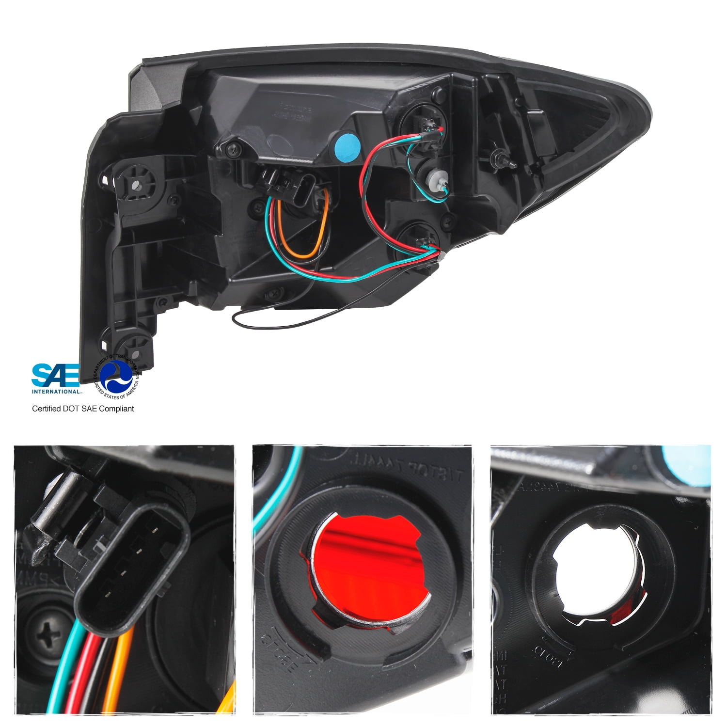 AKKON - Fit 2013 2014 2015 2016 2017 Chevy Traverse Halogen Type Tail Light Outer Brake Lamp Assembly OE Style Driver Left Side